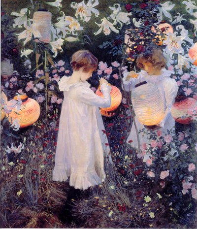 Karafiát, Lily, Lily, Rosen Němec: Nelke, Lilie, Lilie, Rosen od John Singer Sargent